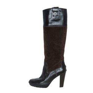 Tod’s Knee High  Brown Suede and leather Women's  boots